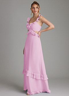 Azazie Malaya Bridesmaid Dresses Candy Pink A-Line Corset Chiffon Dress image5