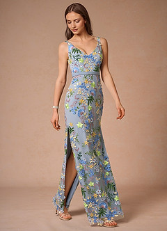 Lilwen Sky Blue Multi Maxi Dress image5