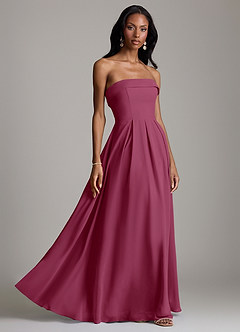 Azazie Lucienne Bridesmaid Dresses Mulberry A-Line Strapless Chiffon Convertible Dress image6