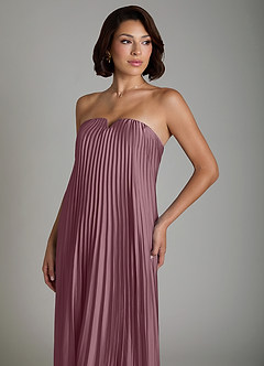 Azazie Rayna Bridesmaid Dresses Amethyst A-Line Strapless Stretch Satin Dress image6