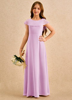 Azazie Kittie Girls Formal Flower Girl Klänningar Klä A-Line i Chiffong image5