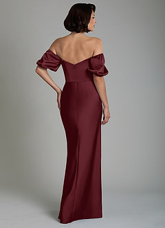 Azazie Lea Brudtärnklänningar Klänning av Sjöjungfru i Stretch Satin Off the shoulder Cabernet Konvertibel image6