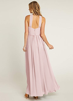 Azazie Jacey Bridesmaid Dresses Blushing Pink A-Line Pleated Chiffon Dress image2