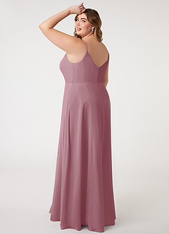 Azazie Daenerys Bridesmaid Dresses Vintage Mauve A-Line Cowl Chiffon Dress image11