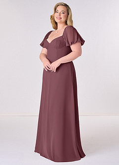 Barbie ♥ Azazie Bridesmaid Dresses Sangria A-Line Pleated Chiffon Dress image9