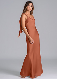 Azazie Driea Brudtärnklänningar Klä av Sjöjungfru i Stretch Satin Ena axeln Cederros image5