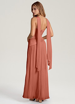 Azazie Tierney Brudtärnklänningar Klänning av A-Linje i Chiffong Axelbandslös Lera Konvertibel image4