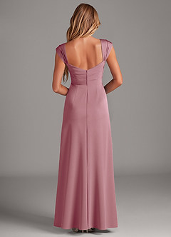 Azazie Laila Bridesmaid Dresses Vintage Mauve A-Line Pleated Stretch Satin Dress image2