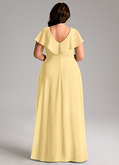 Azazie Lainey Bridesmaid Dresses Butter A-Line with Pockets Chiffon Dress image2