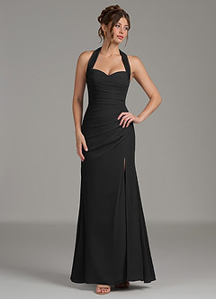 Azazie Destiny Bridesmaid Dresses Black Mermaid Sweetheart Neckline Chiffon Dress image4