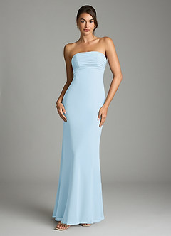 Azazie Saylor Brudtärnklänningar Klä av Sjöjungfru i Chiffong Axelbandslös Himmelsblå image3