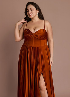 Styla Rust Pleated Maxi Dress image8