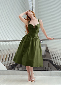 Arwen 올리브 미디 드레스 image9