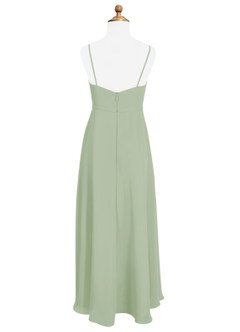 Azazie Naeem Junior Dusty Sage A-Line Ruched Chiffon Dress image5