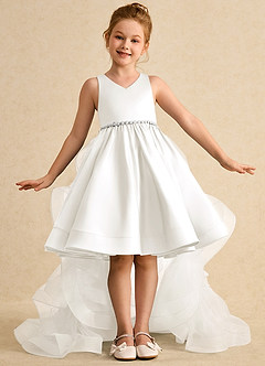 Azazie Julietta vestidos de niña de las flores Vestido de Marfil de Tul de Princesa con Convertible image2