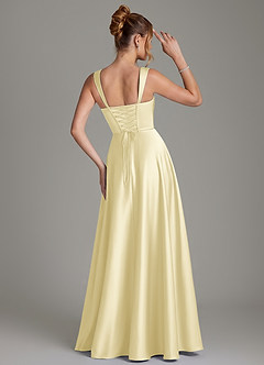 Azazie Azaria Brautjungfernkleider A-Linie Korsett Stretch-Satin Kleid Zitronensorbet image5