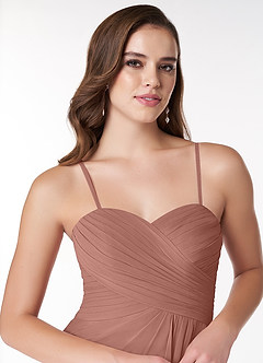 Azazie Arabella Allure Jurken voor bruidsmeisjes Converteerbaar Jurk van Chiffon met A-Lijn Sweetheart Halslijn Ceder Roos image6