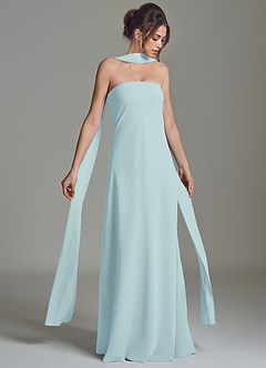 Azazie Ilana Bridesmaid Dresses Sea Glass A-Line Strapless Chiffon Dress image1