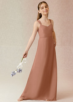 Azazie Denice Junior Bronzer A-Line Chiffon Dress image4