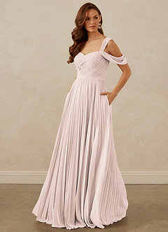 Christian Siriano Bridal for Azazie 1013 Bridesmaid Dresses Rose Petal A-Line Off the Shoulder Chiffon Dress image1