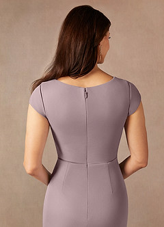 Azazie Renetta Mother of the Bride Dresses Dusk Sheath V-Neck Pleated Mesh Dress image7