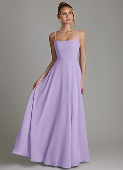 Azazie Elita Brautjungfernkleider A-Linie Plissee Chiffon Kleid Flieder image1