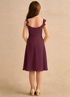 Azazie Pup Blumenmädchenkleider A-Linie Plissee Chiffon Kleid Cabernetrot image2