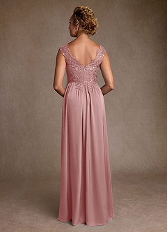 Azazie Amethyst Mother of the Bride Dresses Dusty Rose A-Line Lace Dress image2