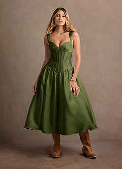 Arwen 올리브 미디 드레스 image6