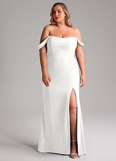 Azazie Saige Bridesmaid Dresses White A-Line Off the Shoulder Chiffon Convertible Dress image10