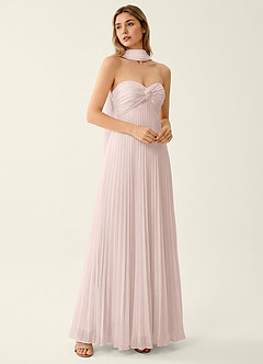 Clementine Powder Pink Chiffon 3D Flowers A-line Prom Dress image3