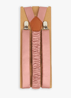 front Matching Color Matte Satin Suspenders