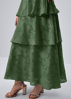 Gabriddy Eucalyptus Jacquard Ruffles Corset Maxi Dress image7