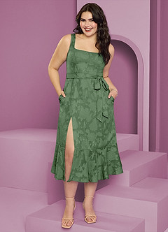 Barbie ♥ Azazie Bridesmaid Dresses Eucalyptus A-Line with Pockets Floral Burnout Dress image8