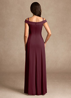 Azazie Ewa Mother of the Bride Dresses Cabernet A-Line Off the Shoulder Mesh Dress image8