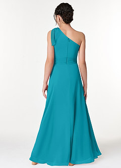 Azazie Cleo Junior Jade A-Line Pleated Chiffon Dress image2
