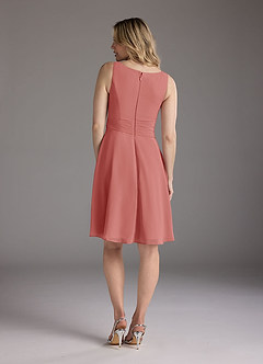 Azazie Shirley Mother of the Bride Dresses Antique Rose A-Line Scoop Pleated Chiffon Dress image6