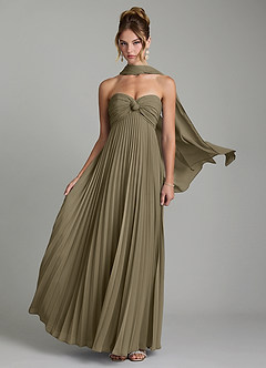 Azazie Tempest Robes de demoiselle d'honneur Robe Empire Convertible en Mousseline de soie Corset Vert Saule image1