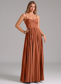 Azazie Akiko Bridesmaid Dresses Cedar Rose A-Line Sweetheart Neckline Stretch Satin Dress image3