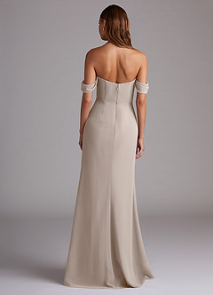 Azazie Saige Bridesmaid Dresses Frost A-Line Off the Shoulder Chiffon Convertible Dress image7