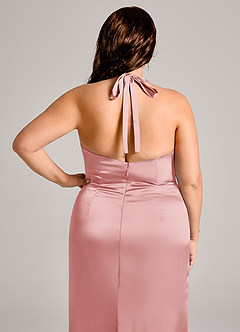 Azazie Valerie Brudtärnklänningar Klä av Sjöjungfru i Stretch Satin Plisserad Puderrosa image8