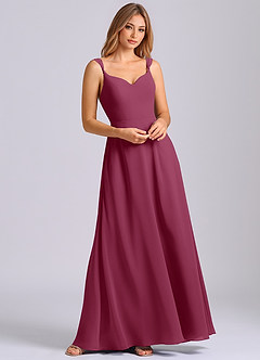 Azazie Beatrice Final Sale Mulberry A-Line Sweetheart Neckline Chiffon Dress image4
