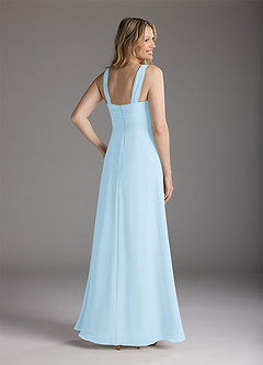 Azazie Weisz Mother of the Bride Dresses Sky Blue A-Line Square Neckline Pleated Chiffon Dress image5