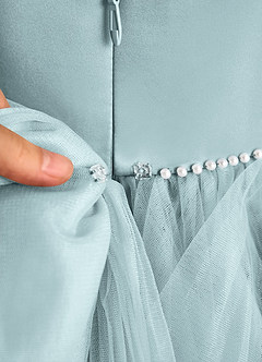 Azazie Tinie Flower Girl Dresses Mist Ball-Gown Bow Tulle Dress image8