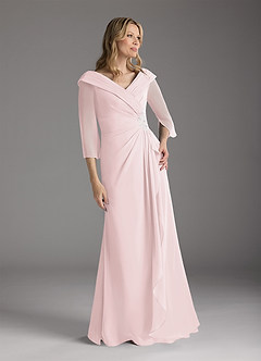 Azazie Jaycee Mother of the Bride Dresses Blushing Pink A-Line Chiffon Dress image1