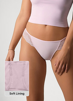 front Low Rise Lace Panel Briefs （One piece）