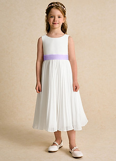 Azazie Margot Flower Girl Klänningar Klänning A-Linje i Chiffong Plisserad image6