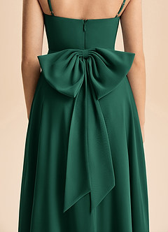 Azazie Bear Junior A라인 주름진 쉬폰 플로어 길이 주니어 신부 들러리 드레스 image7