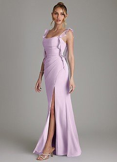 Azazie Jessamine Bridesmaid Dresses Frosted Lilac Mermaid Corset Chiffon Dress image5