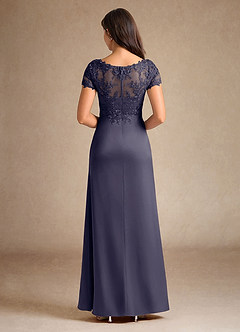 Azazie Santa Ana Mother of the Bride Dresses Stormy A-Line Lace Stretch Satin Dress image3